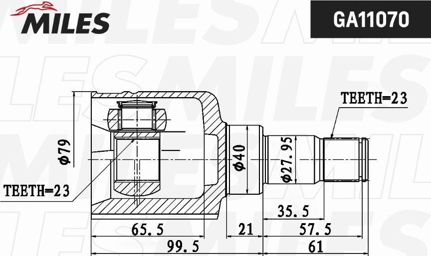 Miles GA11070 - Шарнір, ШРУС, приводний вал autozip.com.ua