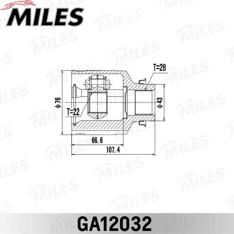 Miles GA12032 - Шарнір, ШРУС, приводний вал autozip.com.ua