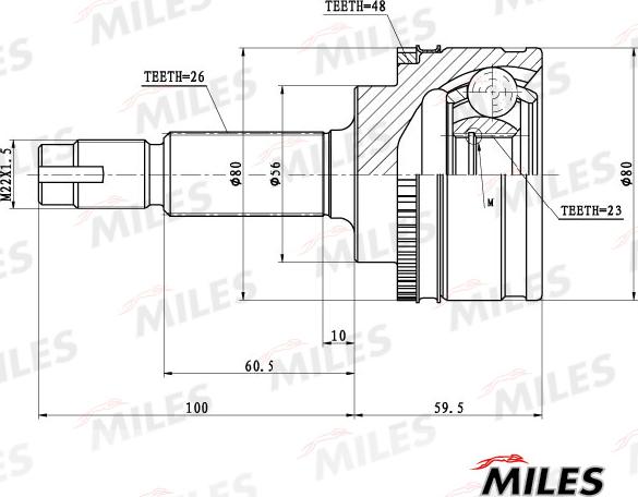 Miles GA20455 - Шарнір, ШРУС, приводний вал autozip.com.ua