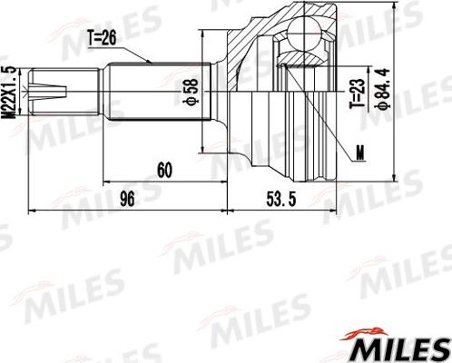 Miles GA20463 - Шарнір, ШРУС, приводний вал autozip.com.ua