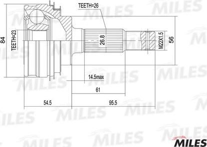 Miles GA20467 - Шарнір, ШРУС, приводний вал autozip.com.ua