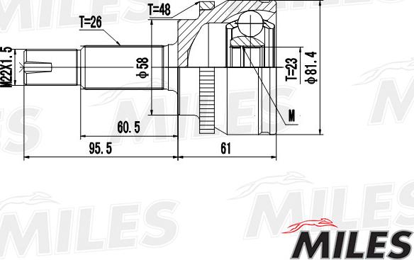 Miles GA20474 - Шарнір, ШРУС, приводний вал autozip.com.ua