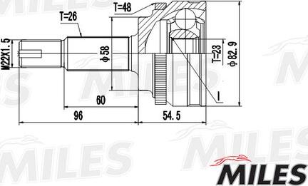 Miles GA20475 - Шарнір, ШРУС, приводний вал autozip.com.ua