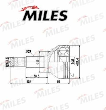 Miles GA20594 - Шарнір, ШРУС, приводний вал autozip.com.ua