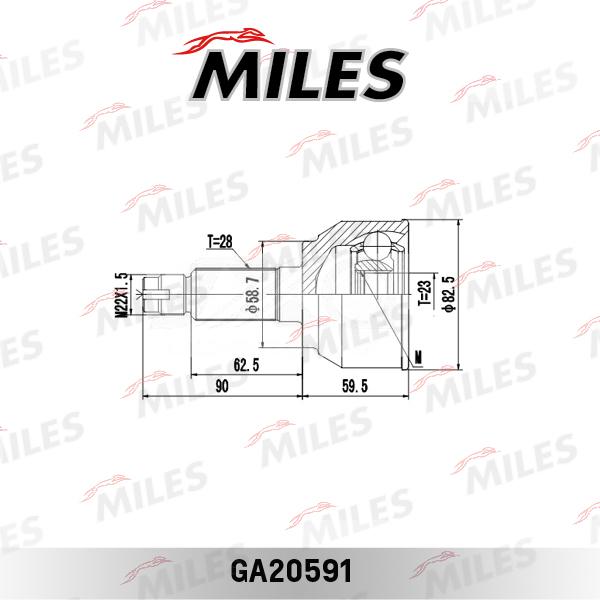 Miles GA20591 - Шарнір, ШРУС, приводний вал autozip.com.ua