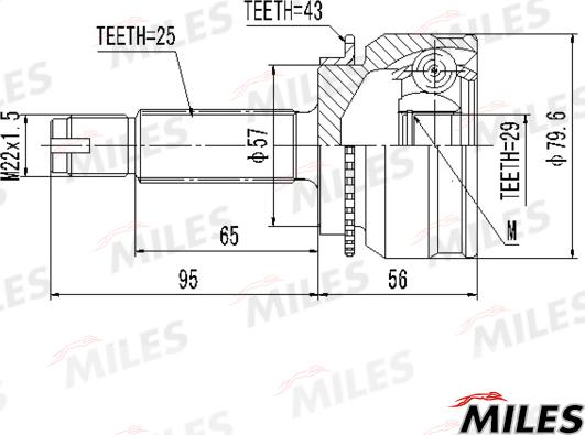 Miles GA20649 - Шарнір, ШРУС, приводний вал autozip.com.ua