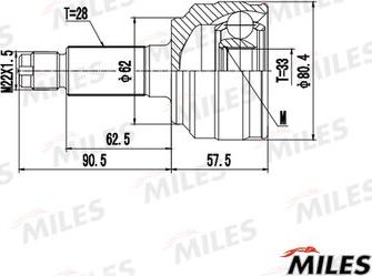 Miles GA20658 - Шарнір, ШРУС, приводний вал autozip.com.ua