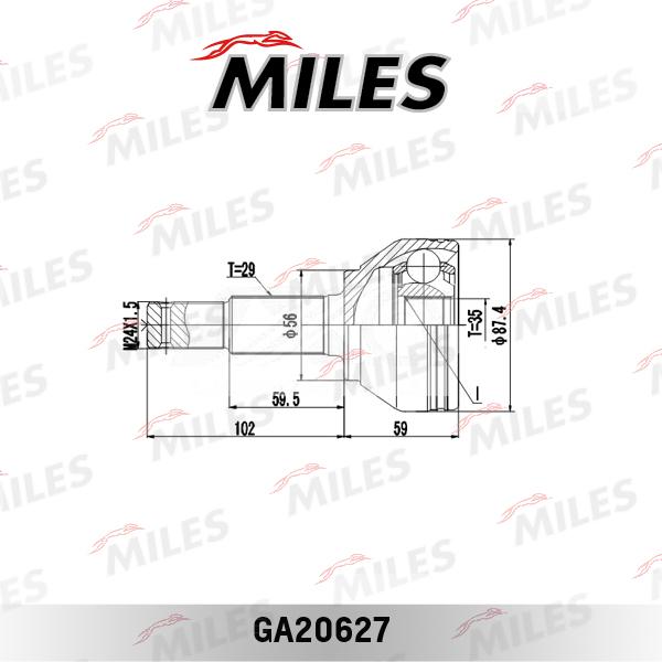 Miles GA20627 - Шарнір, ШРУС, приводний вал autozip.com.ua
