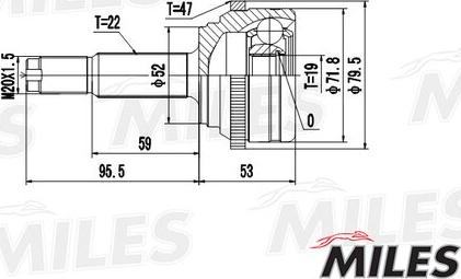 Miles GA20043 - Шарнір, ШРУС, приводний вал autozip.com.ua