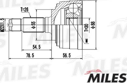 Miles GA20149 - Шарнір, ШРУС, приводний вал autozip.com.ua