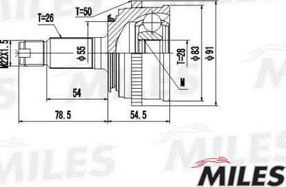 Miles GA20140 - Шарнір, ШРУС, приводний вал autozip.com.ua