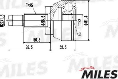 Miles GA20101 - Шарнір, ШРУС, приводний вал autozip.com.ua