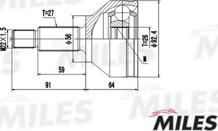 Miles GA20120 - Шарнір, ШРУС, приводний вал autozip.com.ua