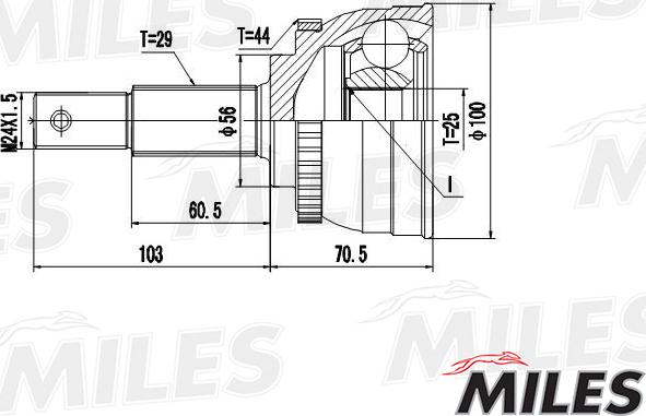 Miles GA20340 - Шарнір, ШРУС, приводний вал autozip.com.ua