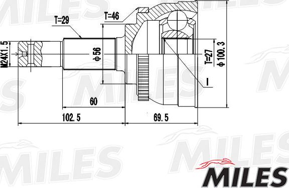 Miles GA20300 - Шарнір, ШРУС, приводний вал autozip.com.ua