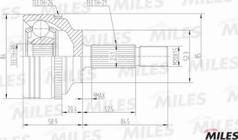 Miles GA20610 - Шарнір, ШРУС, приводний вал autozip.com.ua