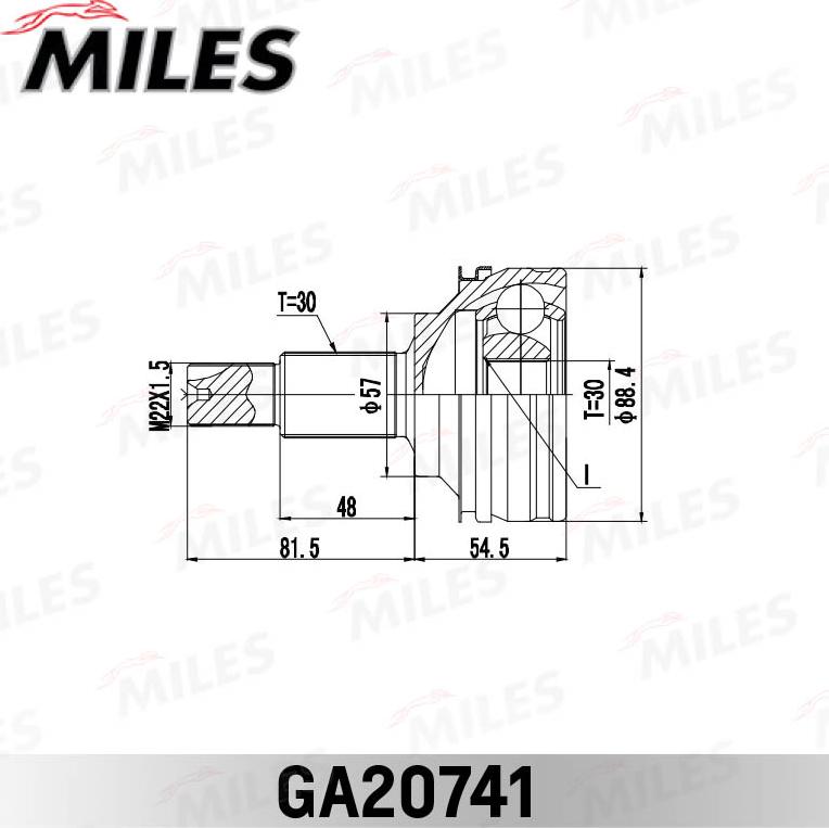 Miles GA20741 - Шарнір, ШРУС, приводний вал autozip.com.ua