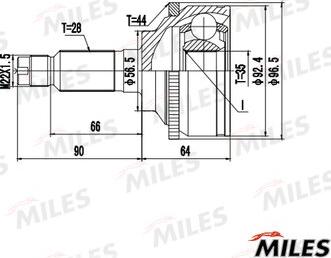 Miles GA20713 - Шарнір, ШРУС, приводний вал autozip.com.ua