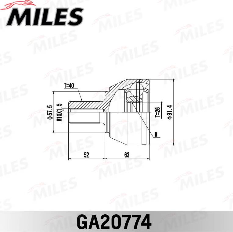 Miles GA20774 - Шарнір, ШРУС, приводний вал autozip.com.ua