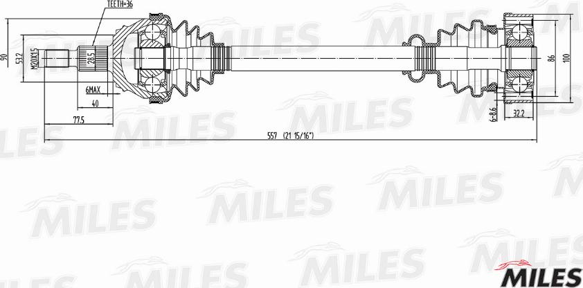 Miles GC01004 - Приводний вал autozip.com.ua