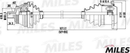 Miles GC01008 - Приводний вал autozip.com.ua