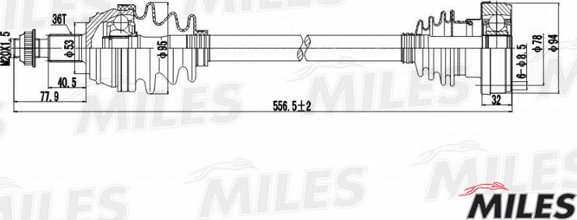 Miles GC01003 - Приводний вал autozip.com.ua