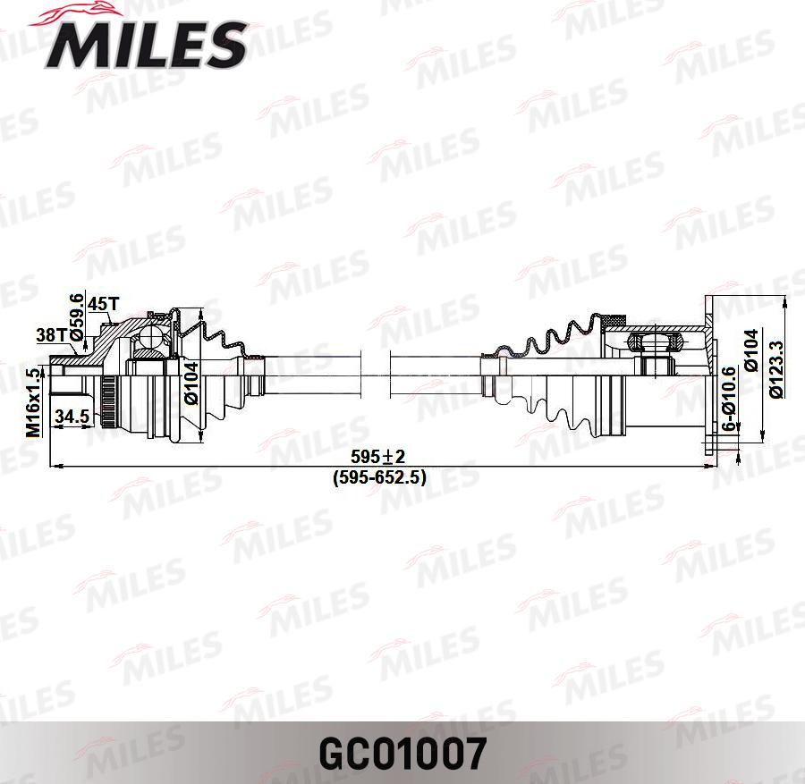 Miles GC01007 - Приводний вал autozip.com.ua