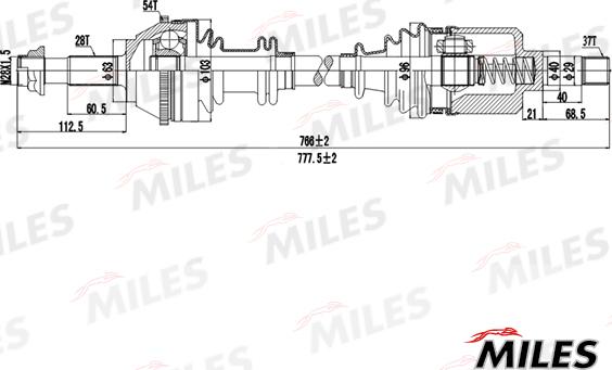 Miles GC01148 - Приводний вал autozip.com.ua