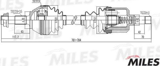 Miles GC01147 - Приводний вал autozip.com.ua