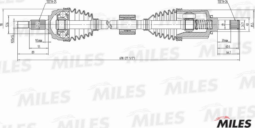 Miles GC01164 - Приводний вал autozip.com.ua