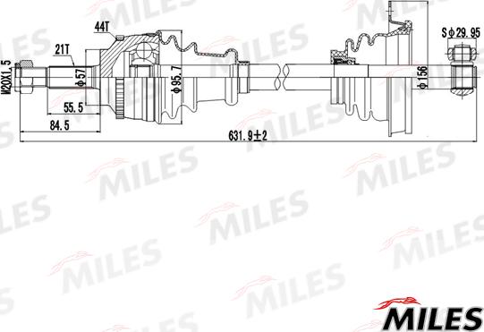 Miles GC01167 - Приводний вал autozip.com.ua