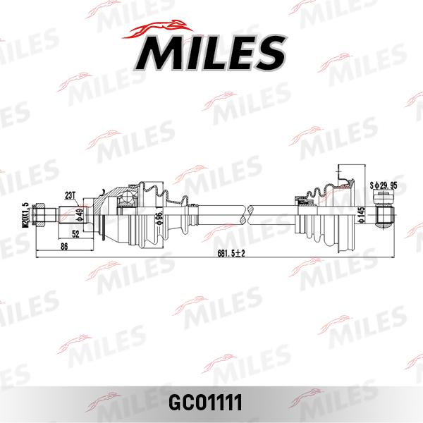 Miles GC01111 - Приводний вал autozip.com.ua