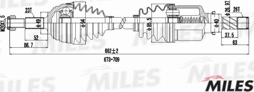 Miles GC01117 - Приводний вал autozip.com.ua