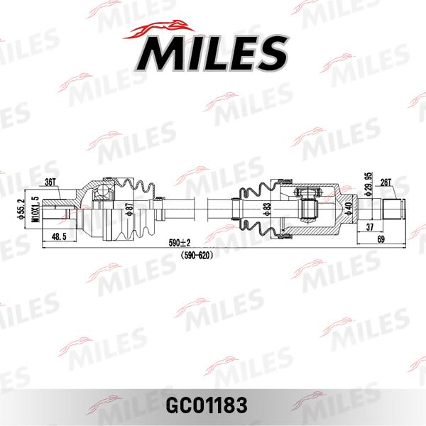 Miles GC01183 - Приводний вал autozip.com.ua