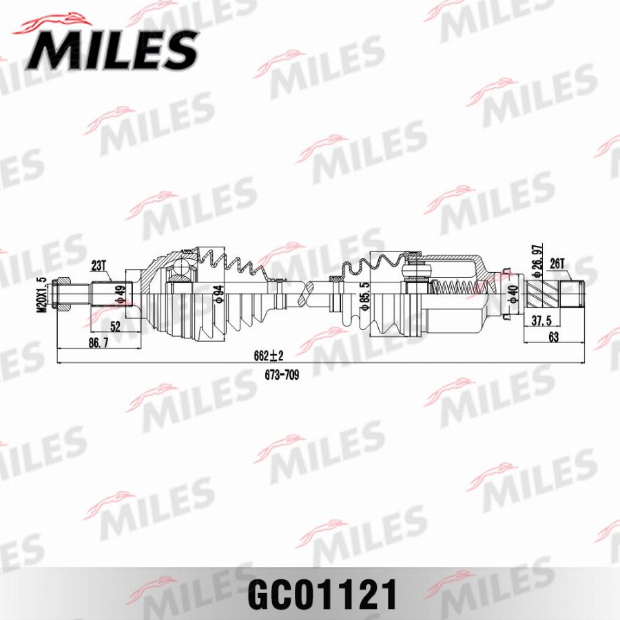 Miles GC01121 - Приводний вал autozip.com.ua