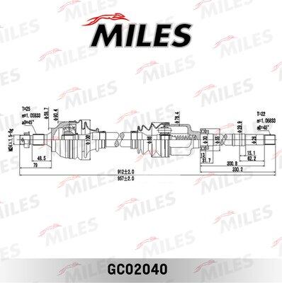 Miles GC02040 - Приводний вал autozip.com.ua