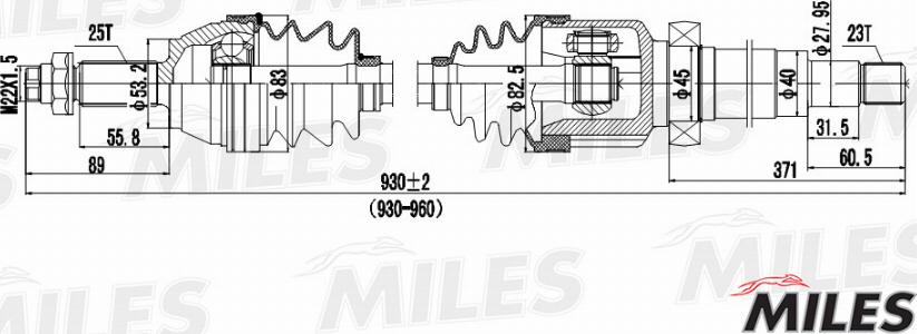 Miles GC02052 - Приводний вал autozip.com.ua