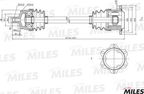 Miles GC02012 - Приводний вал autozip.com.ua