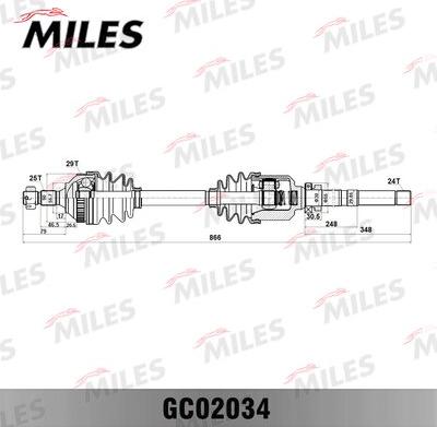 Miles GC02034 - Приводний вал autozip.com.ua