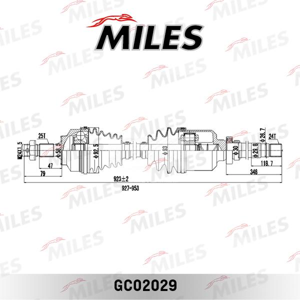 Miles GC02029 - Приводний вал autozip.com.ua