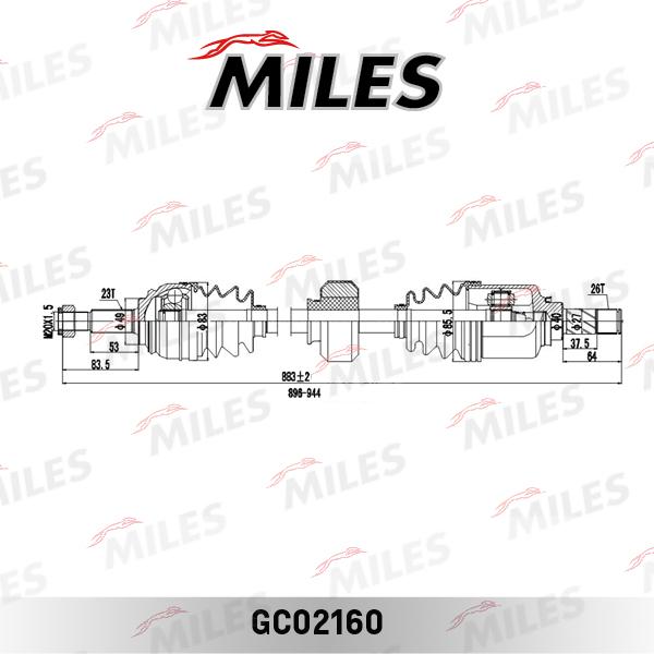 Miles GC02160 - Приводний вал autozip.com.ua