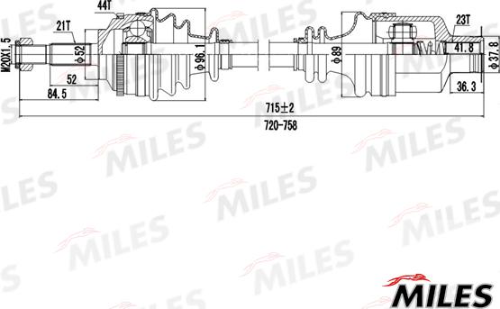 Miles GC02167 - Приводний вал autozip.com.ua