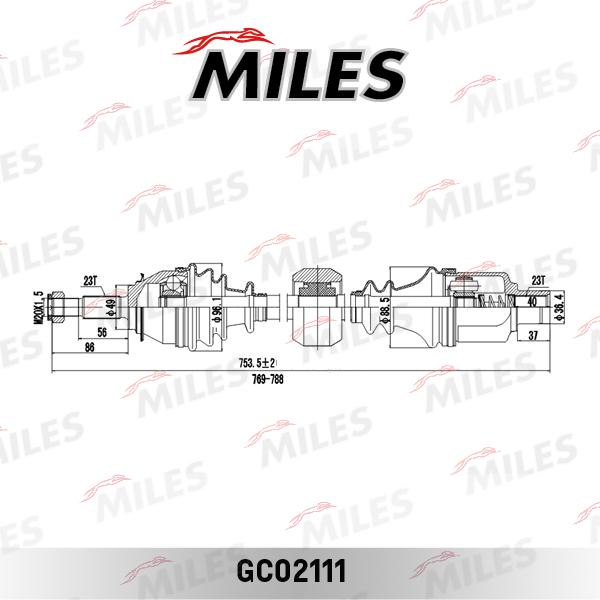 Miles GC02111 - Приводний вал autozip.com.ua