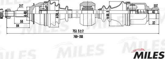 Miles GC02112 - Приводний вал autozip.com.ua