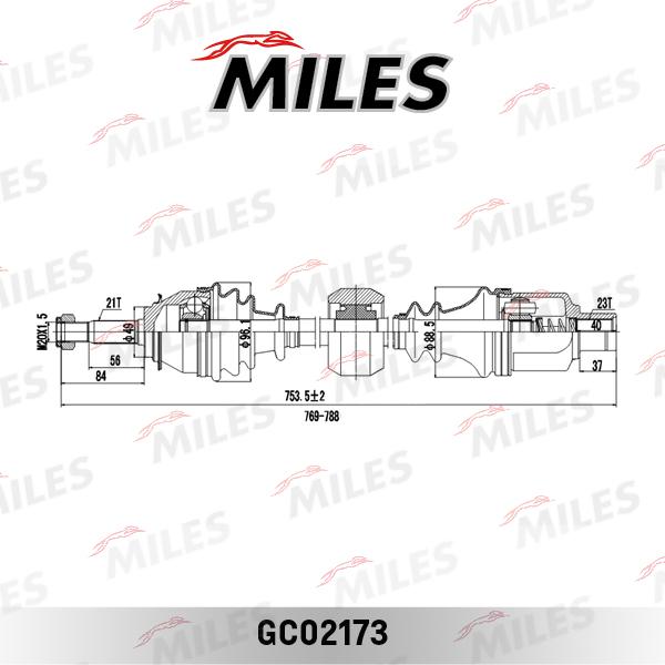 Miles GC02173 - Приводний вал autozip.com.ua