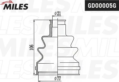 Miles GD00005G - Пильник, приводний вал autozip.com.ua