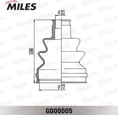 Miles GD00005 - Пильник, приводний вал autozip.com.ua