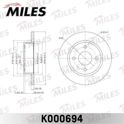 Miles K000694 - Гальмівний диск autozip.com.ua