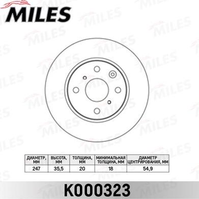 Miles K000323 - Гальмівний диск autozip.com.ua