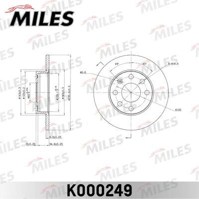 Miles K000249 - Гальмівний диск autozip.com.ua